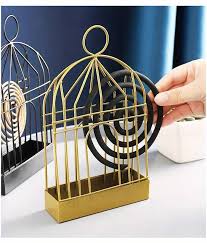 Birdcage Shape Iron 1Pcs - Mosquito Coil Holder Stand Mosquito Repellent Incense Burner Holder Hanger for Indoor Home Living Room Bedroom Hotel-Black