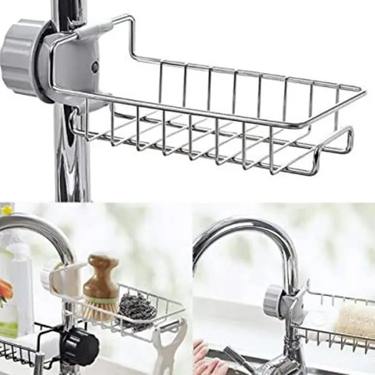 Stainless Steel Faucet Rack Kitchen Sing Organizer Holder-1Pcs (P-1893)