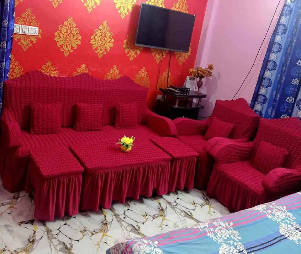 Sofa Cover 2 + 2 + 1 = 5 Seater Stitched Spandex Fabric (Customize Design)