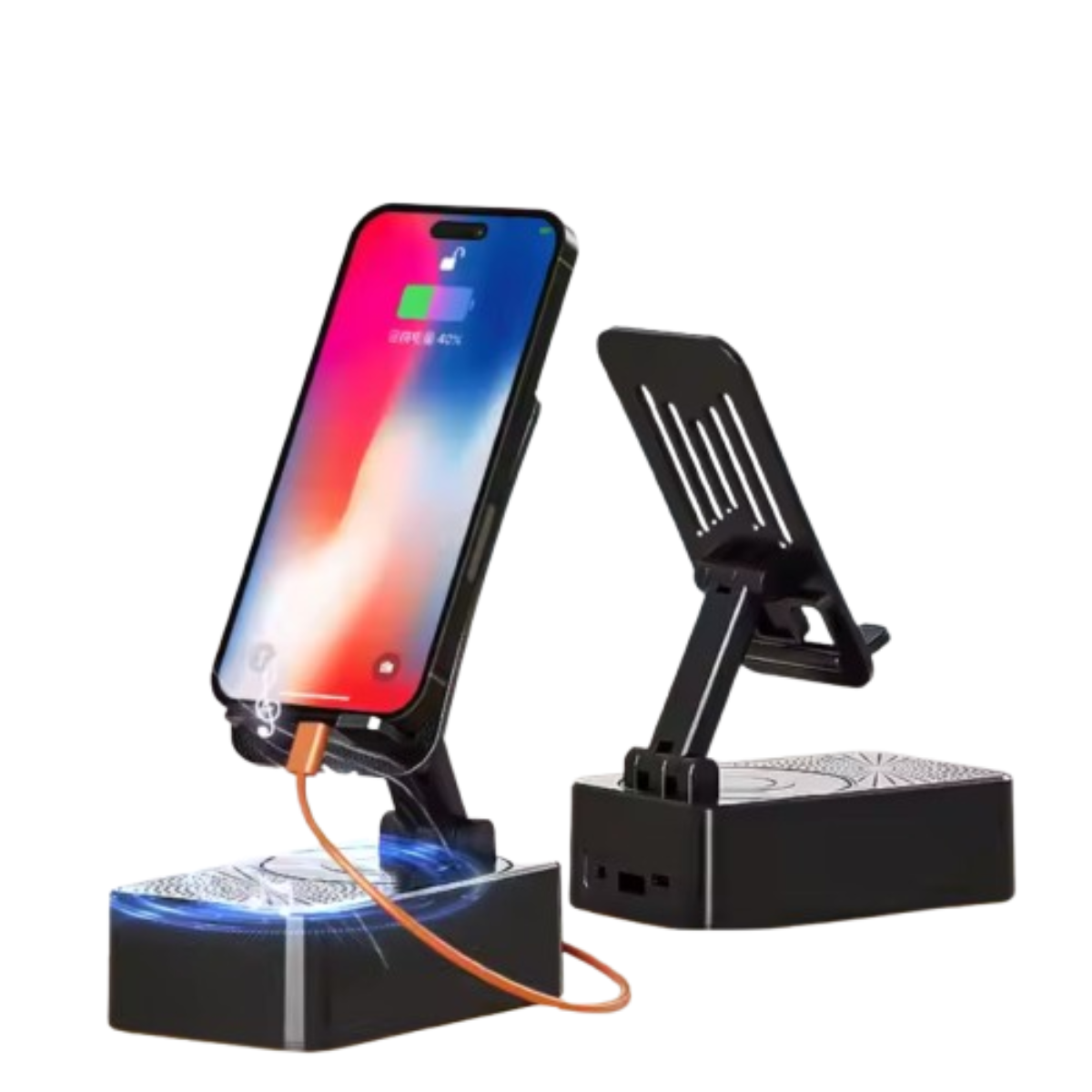 Portable speaker with mobile stand