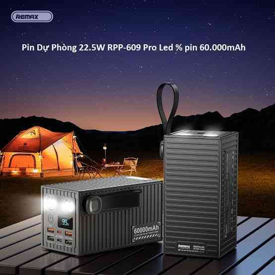 REMAX RPP-609 Container Series 60000mAh PD+QC Fast Charging Power Bank(PD 20W+QC 22.5W) – Grey