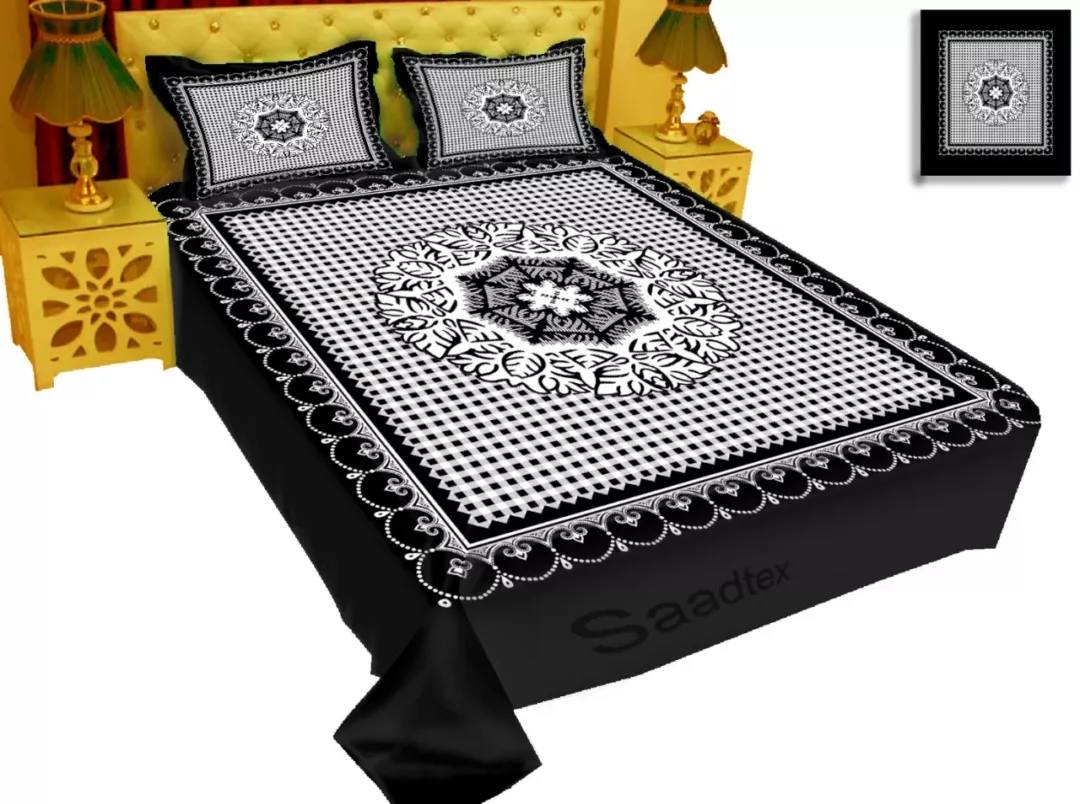 Exclusive King Size Full cotton fabric Panel Bedsheet Code : 8178