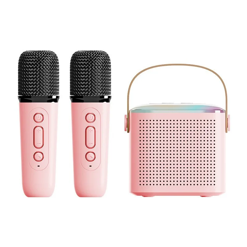 Y1 Wireless Dual Microphones Karaoke Machine KTV DSP System Bluetooth 5.3 PA Speaker HIFI Stereo Surround RGB Colorful Led Light